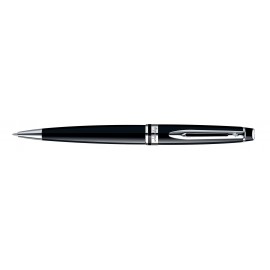 Waterman Expert Ball Point Black Lacquer Chrome Trim Pen Logo Branded