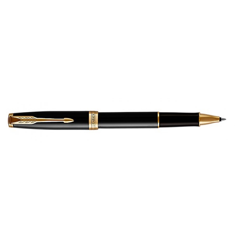 Custom Printed Parker Sonnet Lacquered Black Rollerball / Gold Trim