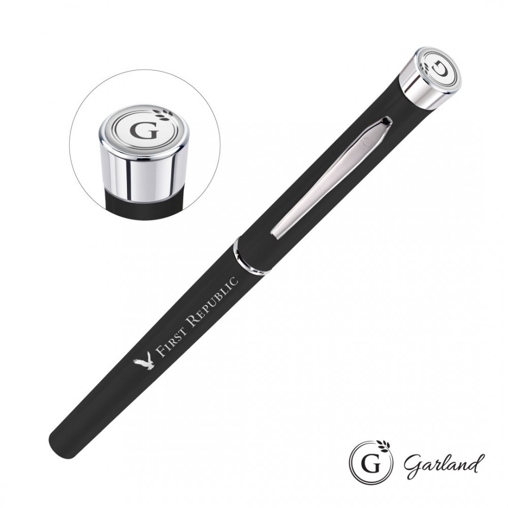 Logo Branded Garland Color Matte Rollerball Pen - Chrome
