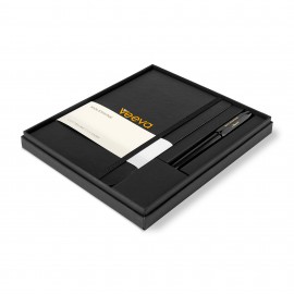 Personalized Moleskine Large Notebook and Kaweco Pen Gift Set - Black
