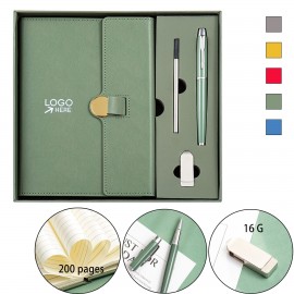 Elegant Business Gift Set: Notebook, Pens, USB, And Style with Logo