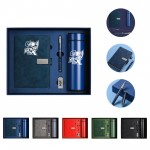 Custom Printed MOQ 20 Premium A5 Leather Notebook, USB, Ballpoint Pen, Thermos Cup Gift Set