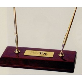 Custom Printed 2 Gold Finish Pen Desk Set (9"x3/4"x3 3/4")  Custom Printed 2 Gold Finish Pen Desk Set (9"x3/4"x3 3/4")