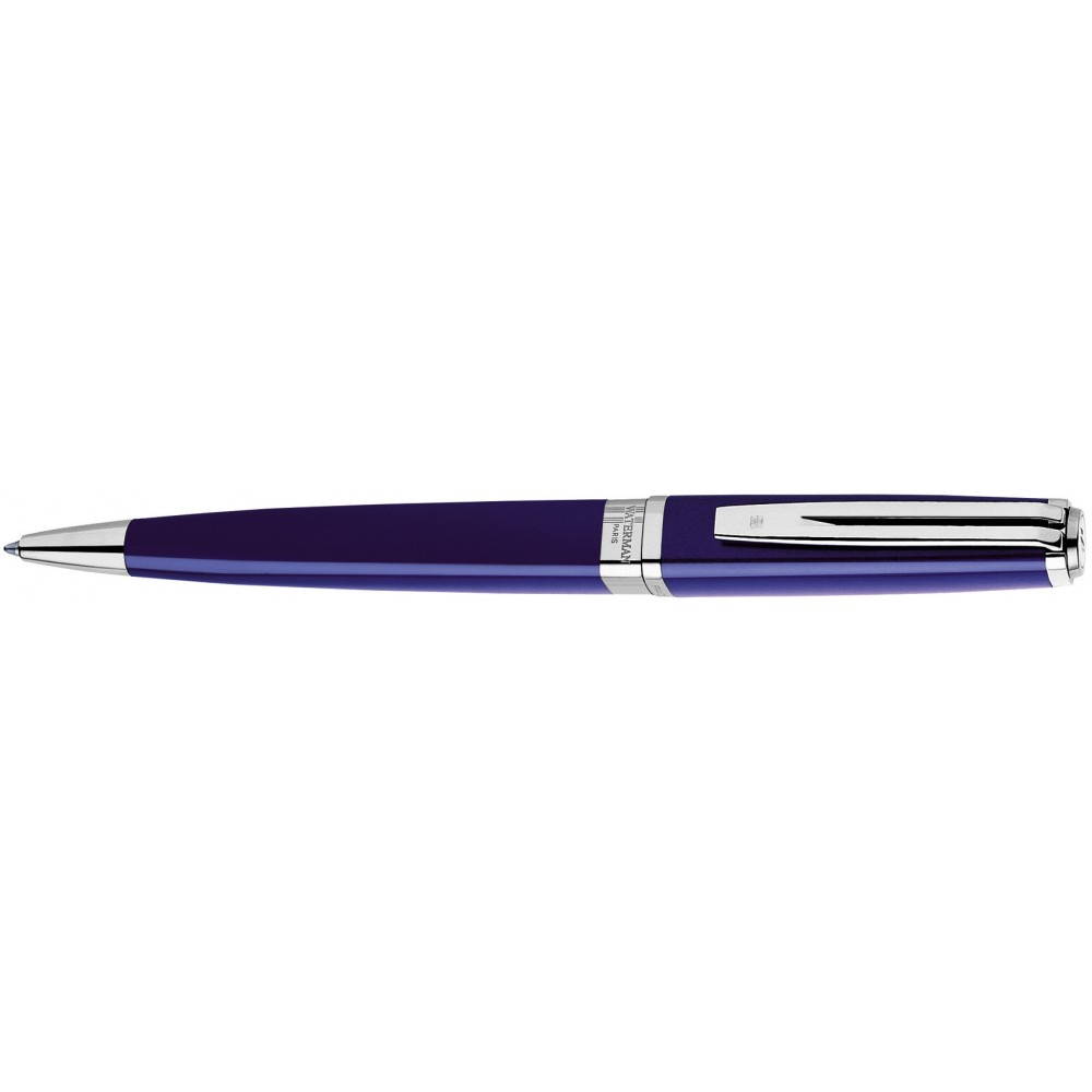Waterman Exception Ball Pen Slim Blue Silver Trim Logo Branded