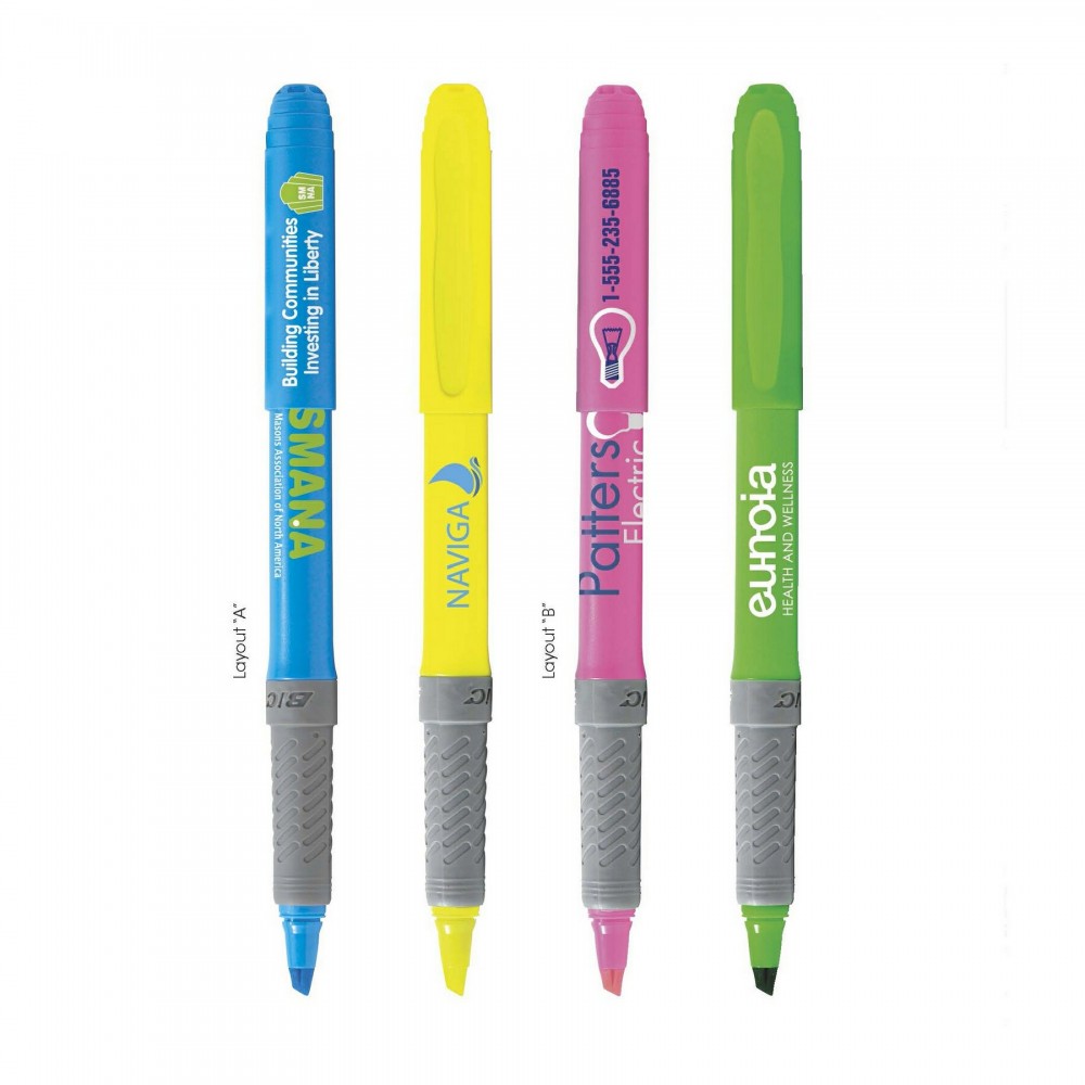 BIC Brite Liner Grip Highlighter Custom Imprinted BIC Brite Liner Grip Highlighter Custom Imprinted