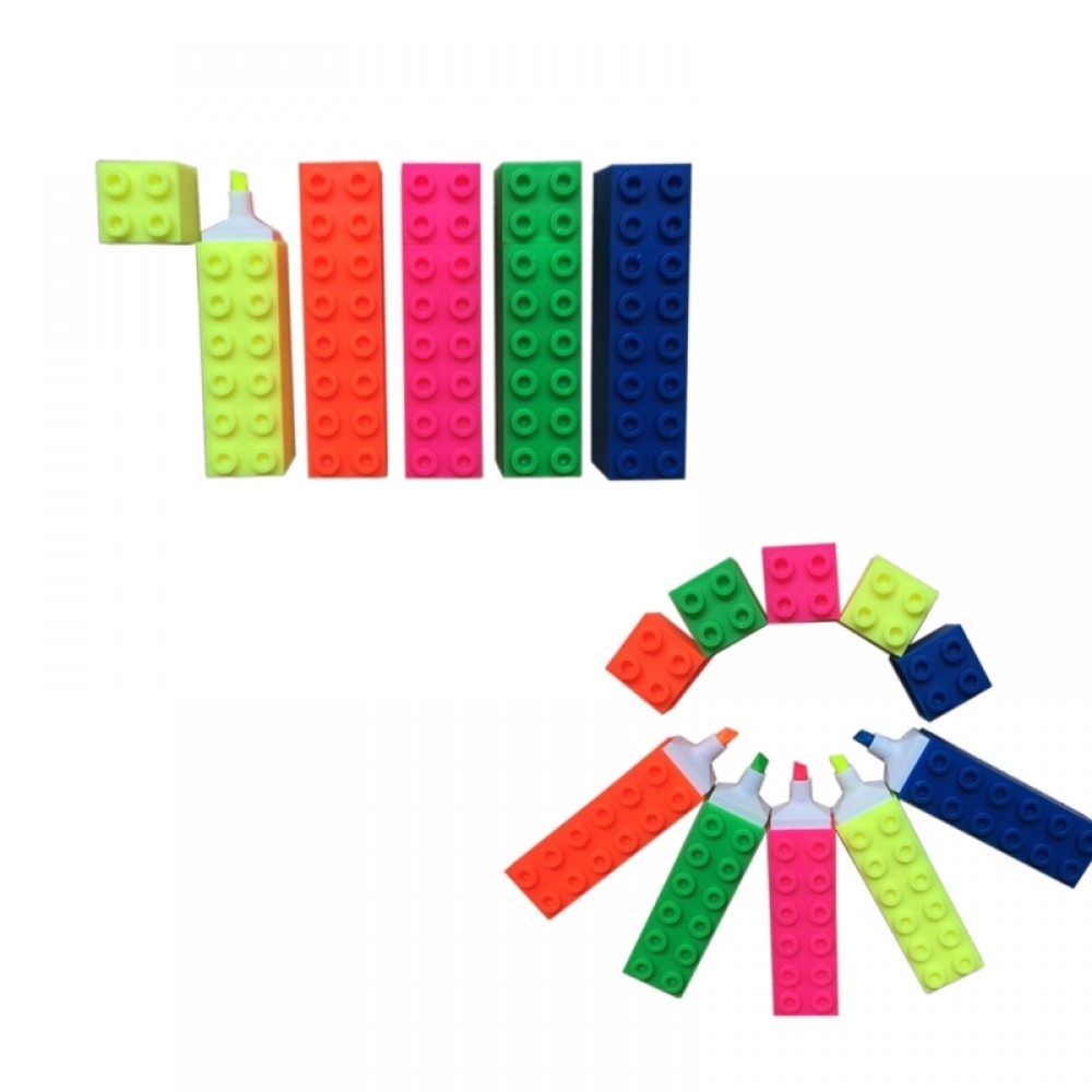 Logo Branded Building Block Shaped Highlighter