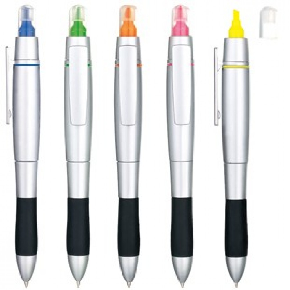 Personalized Ballpen & Highlighter w/ Silver Clip Personalized Ballpen & Highlighter w/ Silver Clip