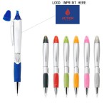 Logo Branded 3-In-1 Ballpoint Pen Stylus Highlighter