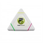 Tri Color Triangle Highlighter w/ Epoxy Dome Imprint Personalized