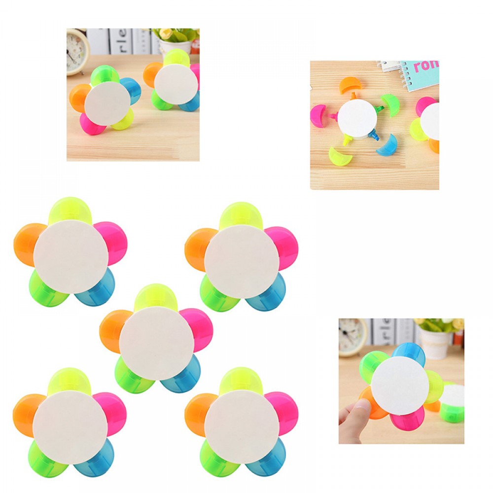 Multicolor Sunflower Highlighter Pen Logo Printed Multicolor Sunflower Highlighter Pen Logo Printed