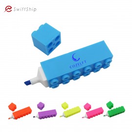 Toy Brick-shaped Highlighter (Economy Shipping) with Logo