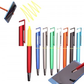 Logo Branded Highlighter Stylus Pen With Phone Stand