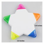5-In-1 Five Color Fluorescent Star Shaped Highlighter with Logo