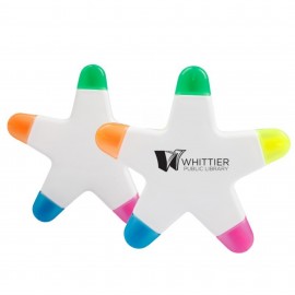 Five Color Star Shaped Highlighters with Logo