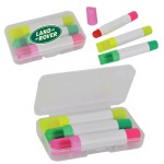 3 Piece Gel Highlighter Set with Case Custom Imprinted