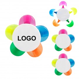 Petals Highlighter Assorted Colors Back to School Flower Shape Watercolor Highlighter Pen with Logo