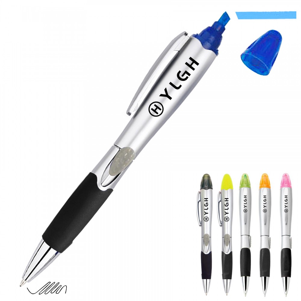 Personalized Highlighter With Click Ballpoint Pen Personalized Highlighter With Click Ballpoint Pen