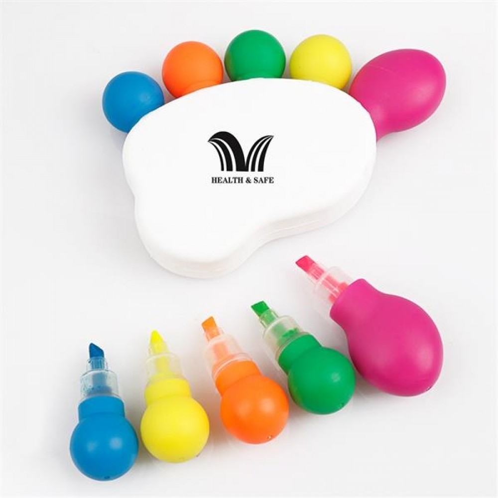 Foot Highlighters Multi Fluorescent Pens Markers with Logo