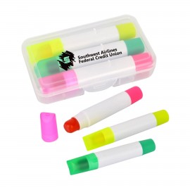 Promotional 3 Piece Gel Highlighter Set w/Case