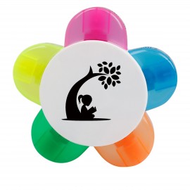 5 In 1 Custom Petal Fluorescent Highlighter with Logo