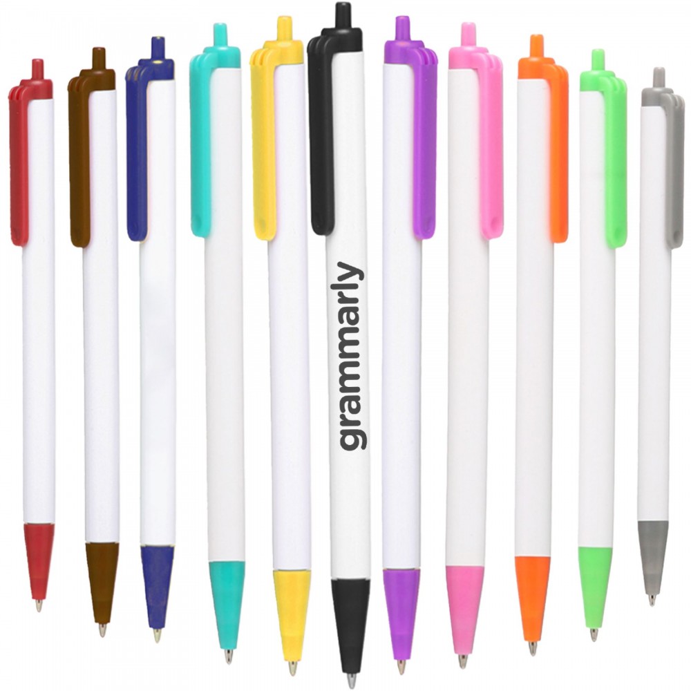 Click Action Plastic Ballpoint Pens with Logo Click Action Plastic Ballpoint Pens with Logo