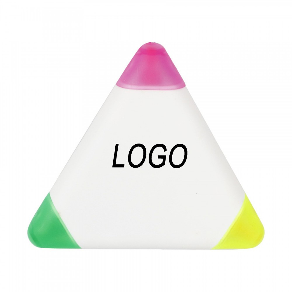 Three Color Triangular Highlighter with Logo Three Color Triangular Highlighter with Logo