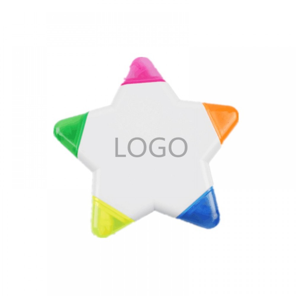 Pentagram Creative Fluorescent Highlight Marker Pen with Logo