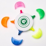 Logo Printed Five Multi-Color Highlighter