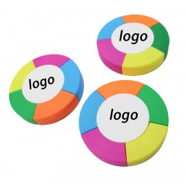 Round Multicolor Highlighter with Logo