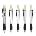 2 IN 1 Pen Highlighter With Wide Clip with Logo