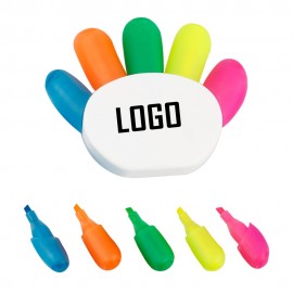 High Five Palm Shaped Highlighter w/5 Colors with Logo
