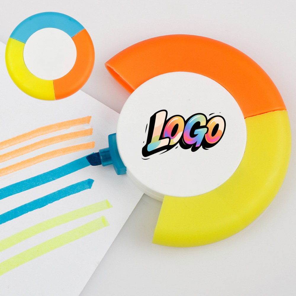 Customized Tri-Color Circular Highlighter
