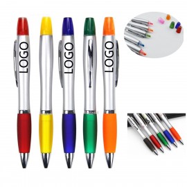 Silver Abs Ballpoint Pen Highlighter Combo 2-In-1 Twist Action Writer with Logo