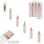 Customized 4 IN 1 Highlighter With Clip Cap