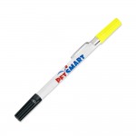 Custom Imprinted Dri Mark Double Exposure Highlighter & Ballpoint Pen Combo w/ White Body