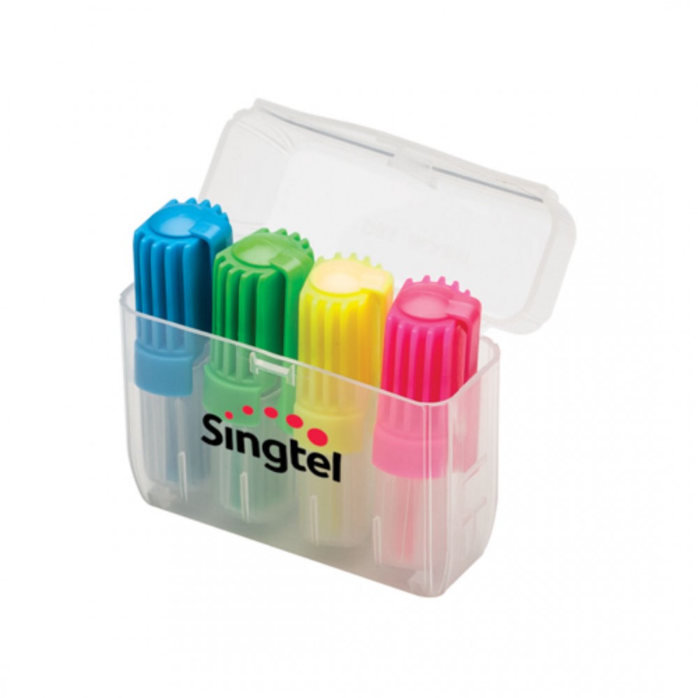 Personalized DriMark 4pc Compact Highlighter Kit - Clear Box Personalized DriMark 4pc Compact Highlighter Kit - Clear Box
