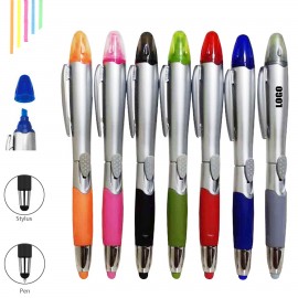 Promotional Pen With Highlighter And Stylus