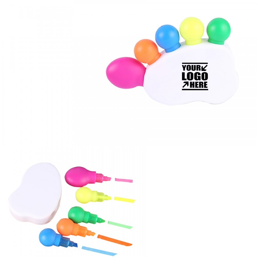 Footprint Shaped 5 in 1 Highlighter with Logo Footprint Shaped 5 in 1 Highlighter with Logo