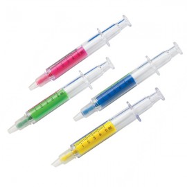 Promotional Doc's Syringe Multi Color Neon Highlighter