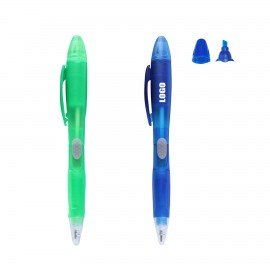 Personalized Translucent Barrel Pen w/Highlighter