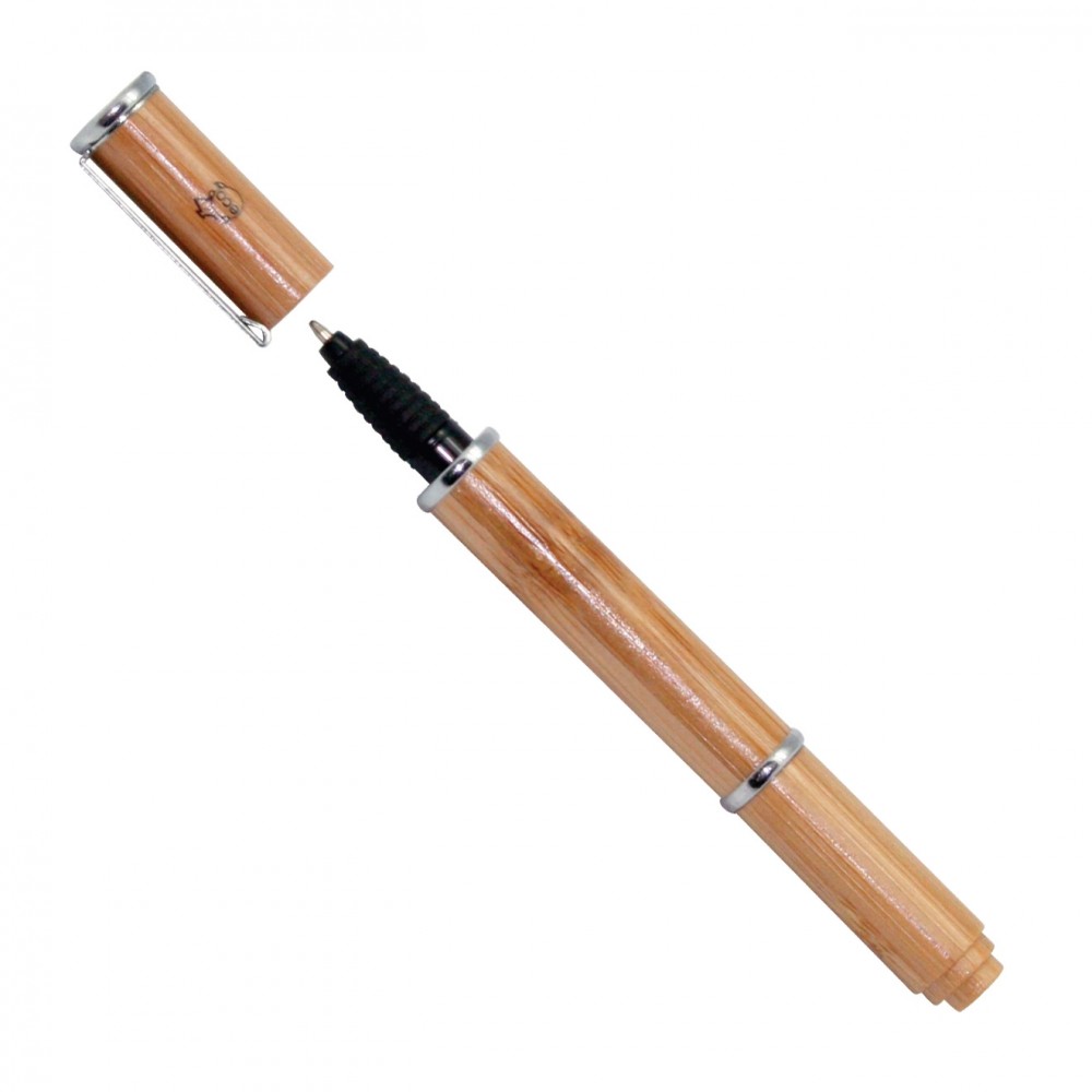 Bamboo Ballpoint Pen w/Highlighter Logo Printed