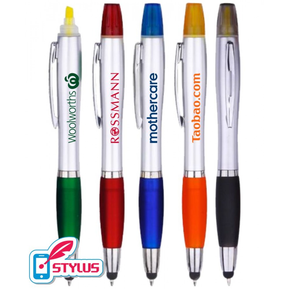 Promotional 3in1 Stylus Pen/Highlighter Combo