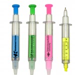 Logo Printed Syringe Pen & Highlighter Combo