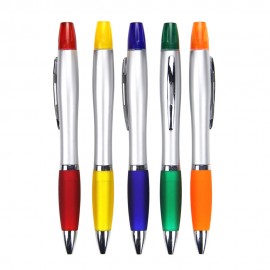 2-in-1 Grip Pen and Highlighter with Logo  2-in-1 Grip Pen and Highlighter with Logo