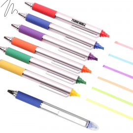 Ballpoint Silver Pen With Highlighter with Logo