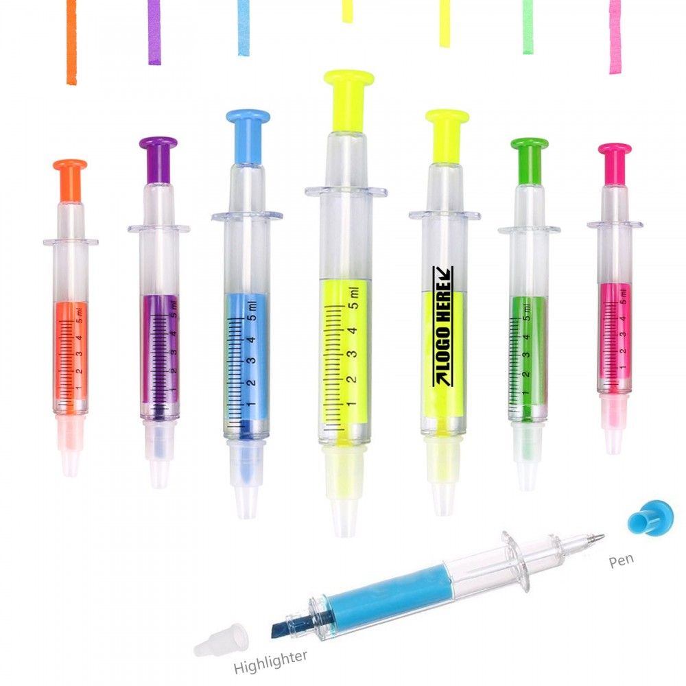 Customized Syringe Shaped Pen w/Hightligher