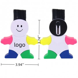 Mini Man Highlighter w/Keyboard Brush with Logo  Mini Man Highlighter w/Keyboard Brush with Logo