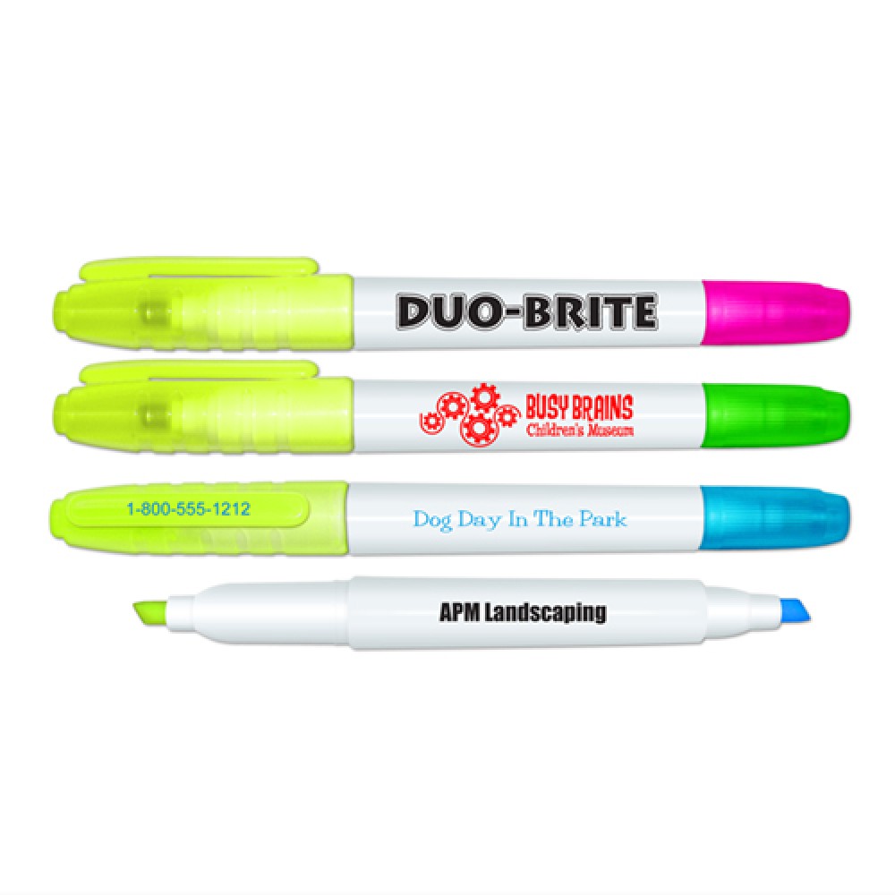 Liqui-Mark Duo-Brite Double Ended Highlighter with Logo