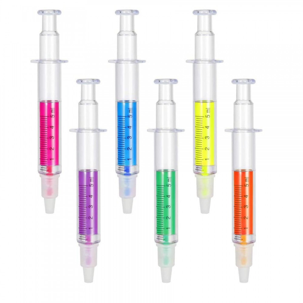 Custom Imprinted Syringe Highlighter Ballpoint Pen Custom Imprinted Syringe Highlighter Ballpoint Pen