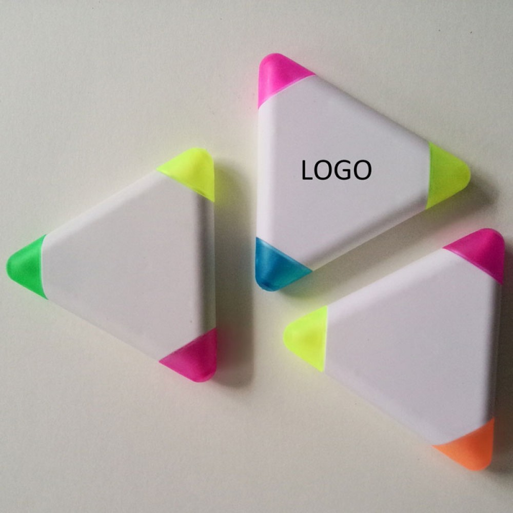 Promotional Triangular 3-Color Plastic Highlighter/Marker Pen